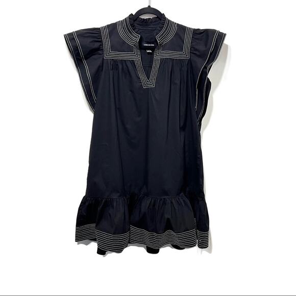 SABINA MUSÁYEV Black Ruffle Swing Dress Size M - Picture 2 of 12